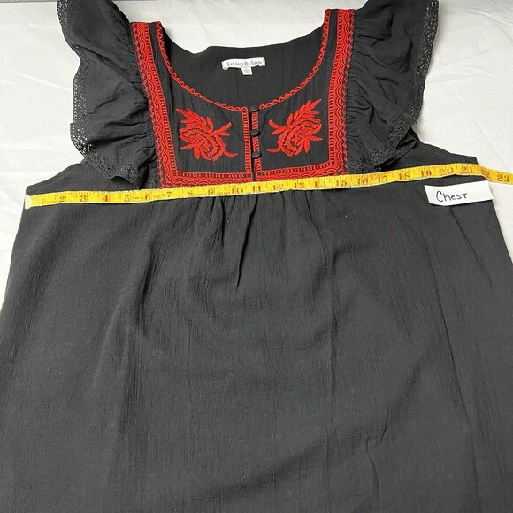 See & Be Seen Floral Embroidered Mini Sheath Dress Dark Romantic Whimsical Artsy - Picture 6 of 13